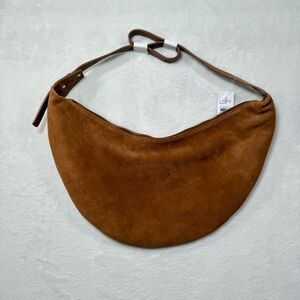 NWT LOFT brown suede hobo handbag
